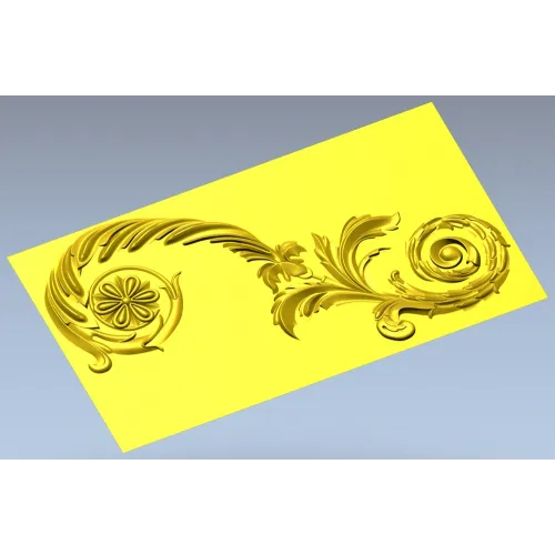 Elegant Floral Acanthus STL Model for CNC Milling