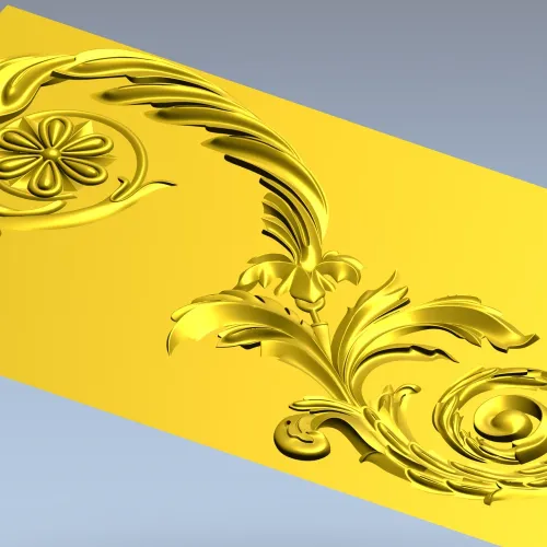 Elegant Floral Acanthus STL Model for CNC Milling
