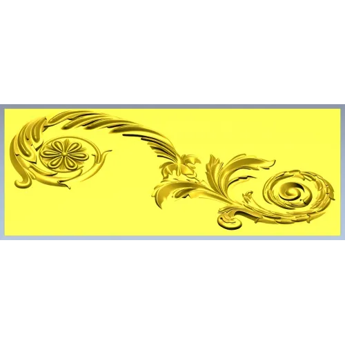 Elegant Floral Acanthus STL Model for CNC Milling