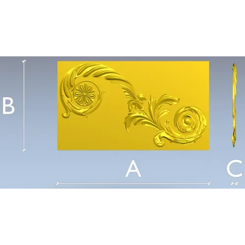 Elegant Floral Acanthus STL Model for CNC Milling