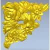 Floral Embrace - Detailed Corner Floral STL Model for CNC