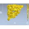 Floral Embrace - Detailed Corner Floral STL Model for CNC