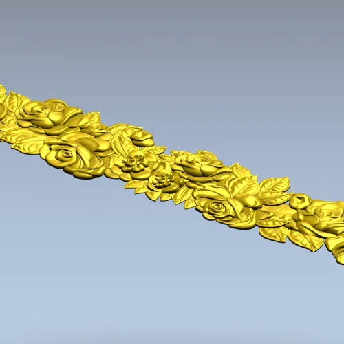 Detailed Floral Garland CNC STL Model for Wood Carving
