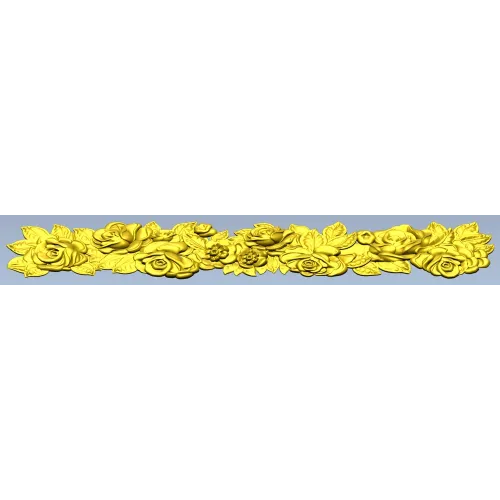 Detailed Floral Garland CNC STL Model for Wood Carving