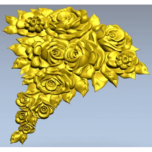 Рельефный каскад роз - 3D модель STL для ЧПУ