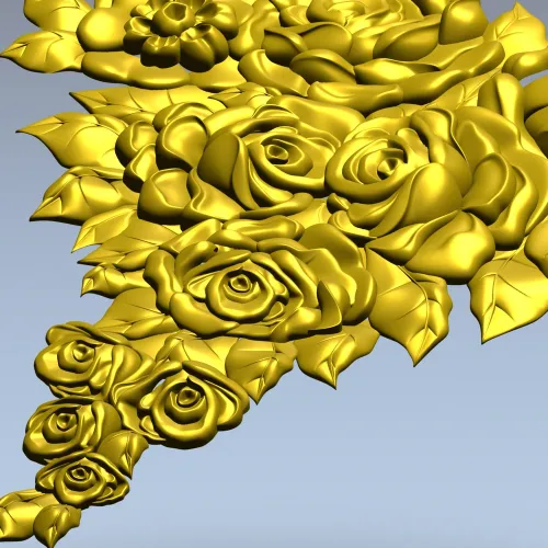 Рельефный каскад роз - 3D модель STL для ЧПУ
