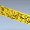 Рельефная цветочная панель в стиле барокко - STL для ЧПУ