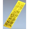 Рельефная вертикальная панель "Бордюр Роз и Пионов" - STL для ЧПУ