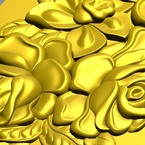 Рельефная вертикальная панель "Бордюр Роз и Пионов" - STL для ЧПУ