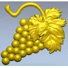 Detailed Grapes and Leaves STL Model for CNC Milling