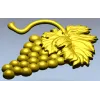 Detailed Grapes and Leaves STL Model for CNC Milling