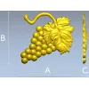 Detailed Grapes and Leaves STL Model for CNC Milling