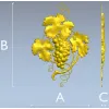 Виноградная гроздь - 3D модель STL для ЧПУ (виноградный орнамент)