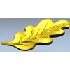 Декоративная STL 3D модель - дубовый лист в низком рельефе