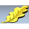 Декоративная STL 3D модель - дубовый лист в низком рельефе