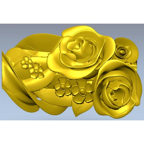 Rose Blossom Cluster STL Model for CNC Milling