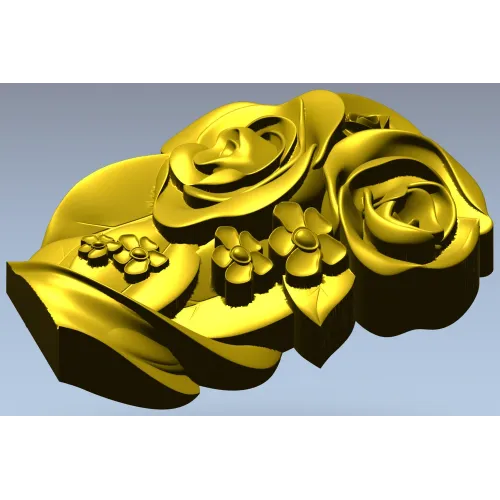 Rose Blossom Cluster STL Model for CNC Milling