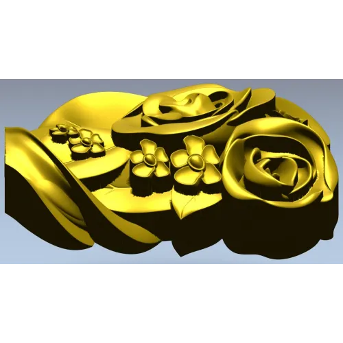 Rose Blossom Cluster STL Model for CNC Milling