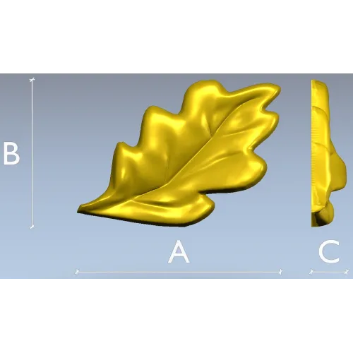 Декоративный дубовый лист - 3D модель STL для ЧПУ