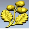 Декоративная ветвь с желудями - STL модель для ЧПУ