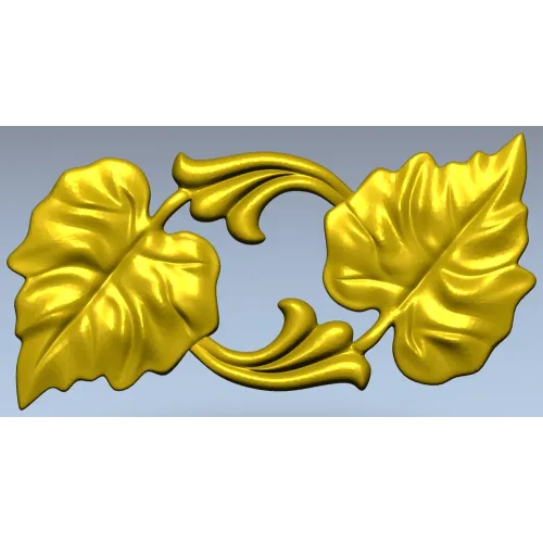 Detailed Floral Vine STL Model for CNC Milling