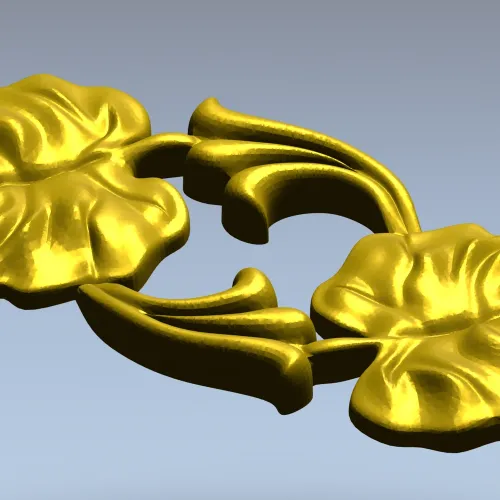 Detailed Floral Vine STL Model for CNC Milling