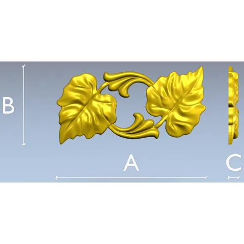 Detailed Floral Vine STL Model for CNC Milling