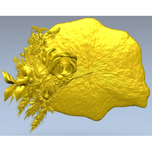 Рельефная 3D модель "Роза и колос" в формате STL для ЧПУ