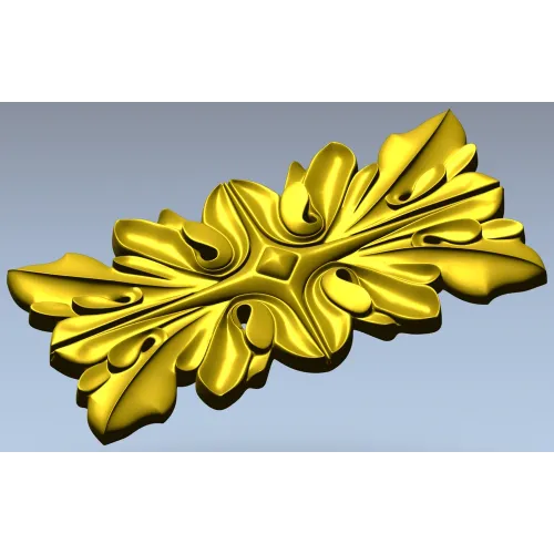 Ornamental Floral Decorative Panel STL Model for CNC Milling