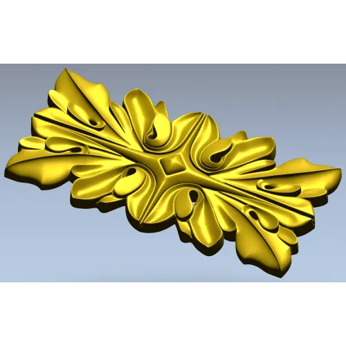 Ornamental Floral Decorative Panel STL Model for CNC Milling