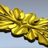 Ornamental Floral Decorative Panel STL Model for CNC Milling