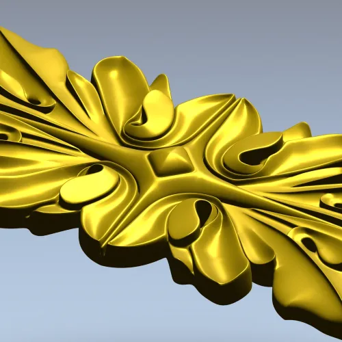 Ornamental Floral Decorative Panel STL Model for CNC Milling