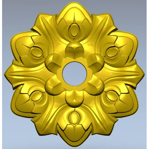 Floral Medallion STL Model for CNC Milling