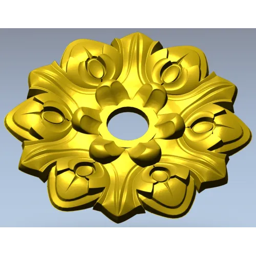 Floral Medallion STL Model for CNC Milling
