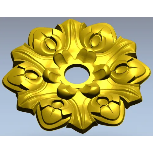 Floral Medallion STL Model for CNC Milling