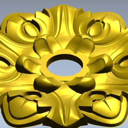 Floral Medallion STL Model for CNC Milling
