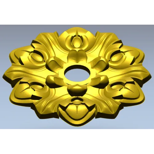 Floral Medallion STL Model for CNC Milling