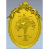 Floral Elegance Medallion 3D STL Model for CNC