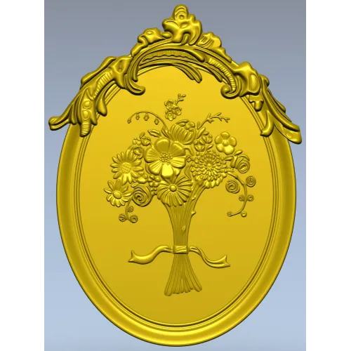 Floral Elegance Medallion 3D STL Model for CNC