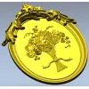 Floral Elegance Medallion 3D STL Model for CNC