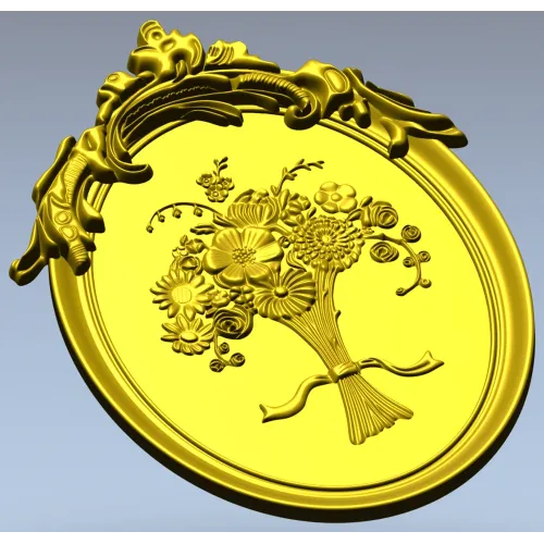 Floral Elegance Medallion 3D STL Model for CNC