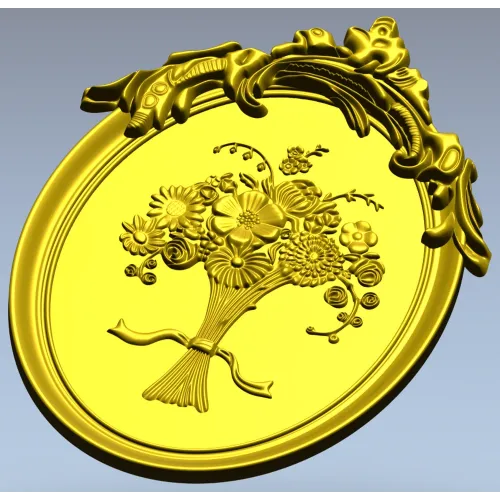 Floral Elegance Medallion 3D STL Model for CNC