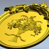 Floral Elegance Medallion 3D STL Model for CNC