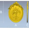 Floral Elegance Medallion 3D STL Model for CNC
