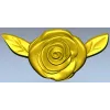 Рельефная роза с боковыми листьями - STL модель для ЧПУ