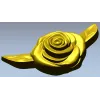 Рельефная роза с боковыми листьями - STL модель для ЧПУ
