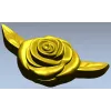Рельефная роза с боковыми листьями - STL модель для ЧПУ