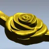 Рельефная роза с боковыми листьями - STL модель для ЧПУ