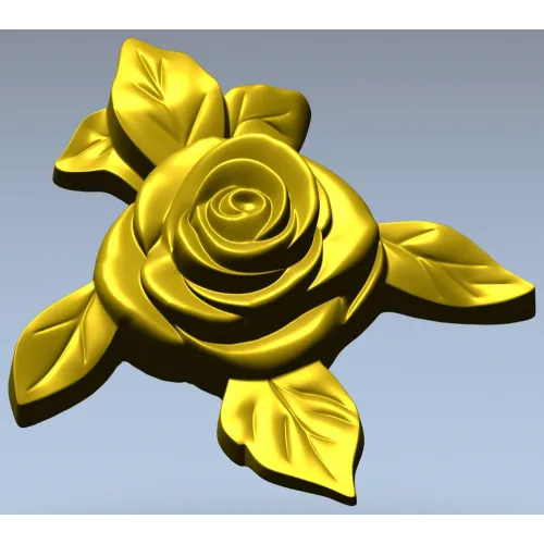 Rose Floral CNC STL Model for Wood Carving