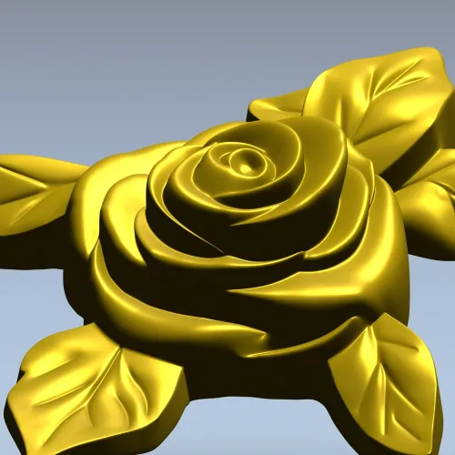 Rose Floral CNC STL Model for Wood Carving